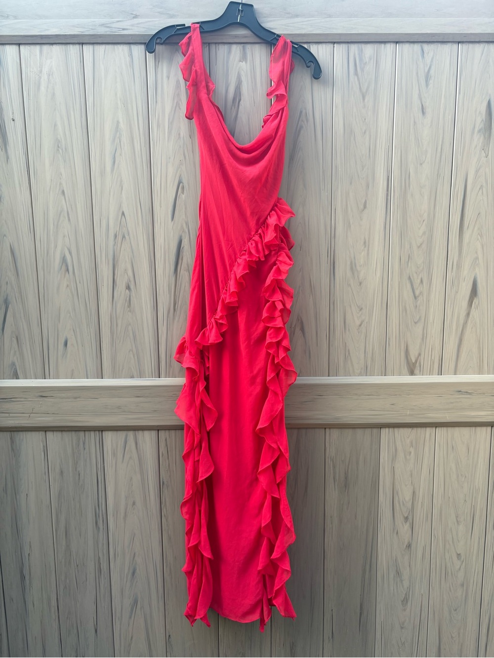 House of CB Ariela Ruffle Maxi Dress Red Rose Cherry - Picture 7 of 10